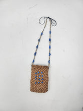 Load image into Gallery viewer, Small pouch w/Russian blue (light blue) beads by Donna Cranmer
