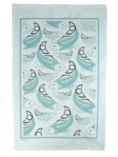 Connie Dickens Salmon Tea Towel