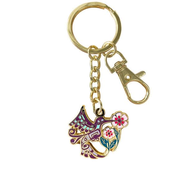 Enamel Keychain - Hummingbird (Purple/Pink) by Francis Dick