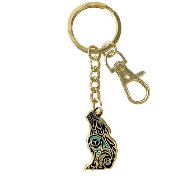 Enamel Keychain - Wolf by Darrel Thorne