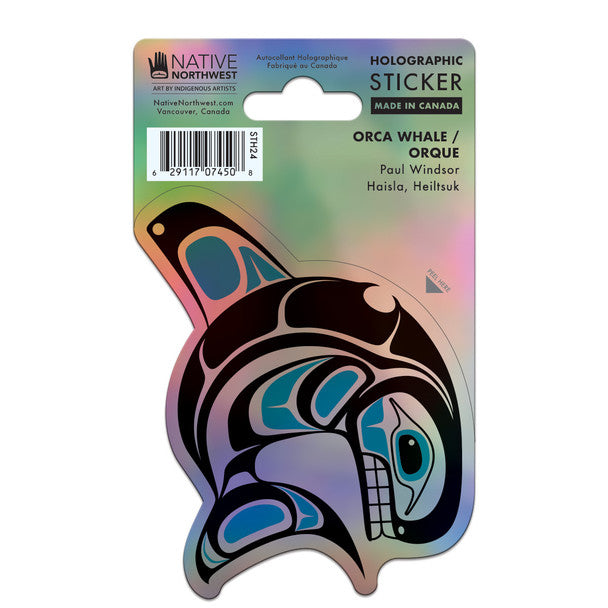 Holographic Sticker - Orca Whale by Paul Windsor