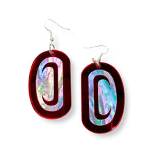 Load image into Gallery viewer, Abalone Ovoid earrings by Copper Canoe Woman
