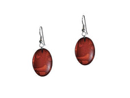 Corrine Hunt Silk Inspiration Oval Earrings Red