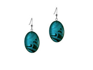 Corrine Hunt Silk Inspiration Oval Earrings Turquoise